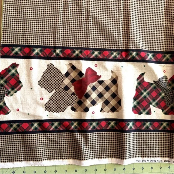 Daisy Kingdom Scottie Border #2701 Fabric 1997 Plaid Terrier Quilting Cotton - Picture 10 of 12